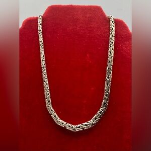 Sterling Silver Bali Byzantine Chain Necklace